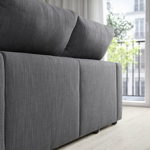 ESKILSTUNA 3-seat sofa with chaise longue, Hillared anthracite, 268x100x162 cm