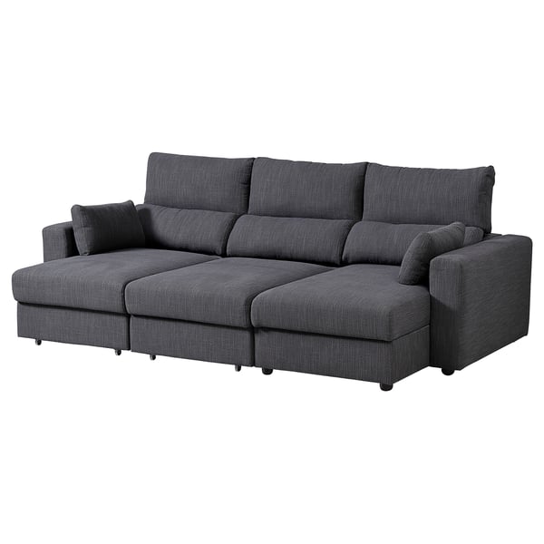 ESKILSTUNA 3-seat sofa with chaise longue, Hillared anthracite