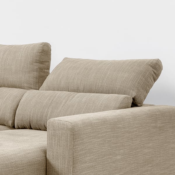 ESKILSTUNA 3-seat sofa with chaise longue, Hillared beige, 225x5x162 cm