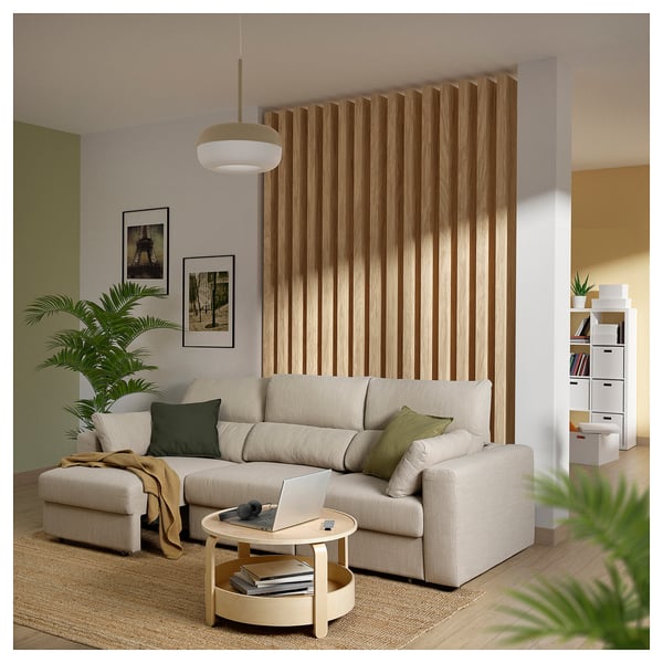 ESKILSTUNA 3-seat sofa, Hillared beige, 268x100x109 cm