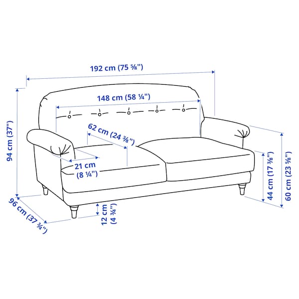 ESSEBODA - 2-seater sofa, Knäbäck/anthracite birch ,