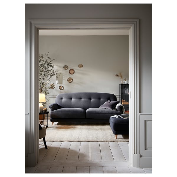 ESSEBODA 3-seat sofa, Knäbäck/anthracite birch, 222x94x96 cm