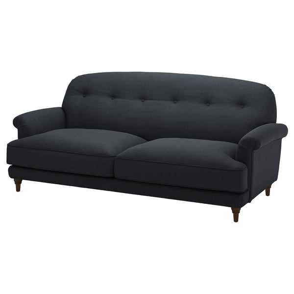 ESSEBODA 3-seat sofa, Knäbäck anthracite/brown, 222x94x96 cm