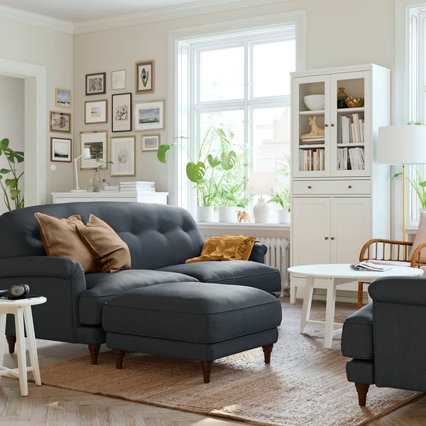 ESSEBODA - 3-seat sofa, Knäbäck anthracite / brown