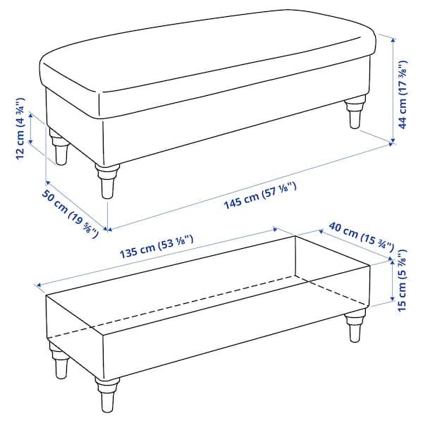 Ikea ESSEBODA - Bench with Storage, Knäbäck / birch anthracite ,