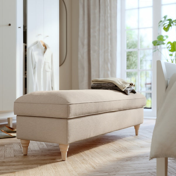 ESSEBODA - Bench with Storage, Knäbäck/light birch beige ,