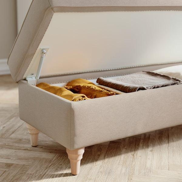 ESSEBODA - Bench with Storage, Knäbäck/light birch beige ,