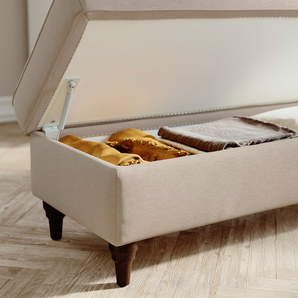 ESSEBODA - Bench with Storage, Knäbäck light beige/brown ,