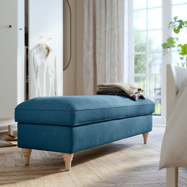 ESSEBODA - Bench with storage, Tallmyra / birch blue