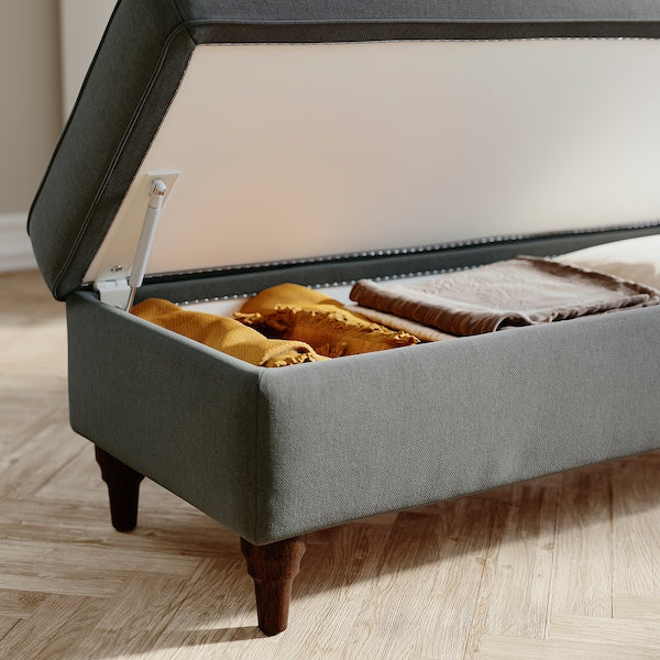 ESSEBODA - Bench with storage, Tallmyra smoke grey/brown ,