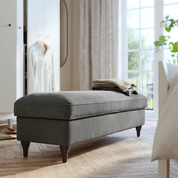 ESSEBODA - Bench with storage, Tallmyra smoke grey/brown ,