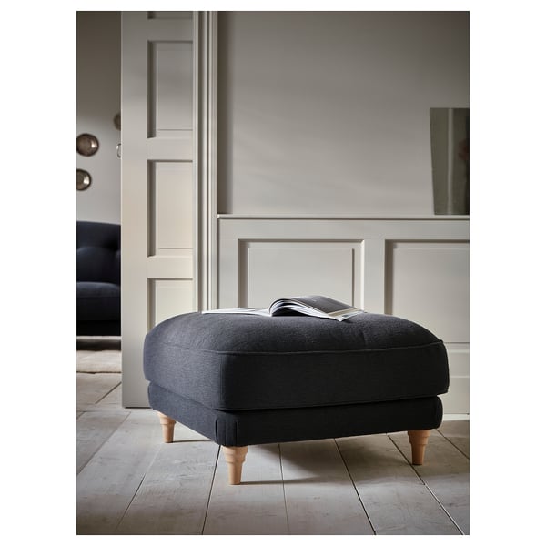 ESSEBODA - Footstool, Knäbäck / birch anthracite ,