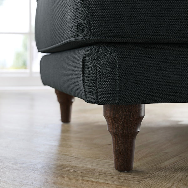 ESSEBODA - Footstool, Knäbäck anthracite/brown ,