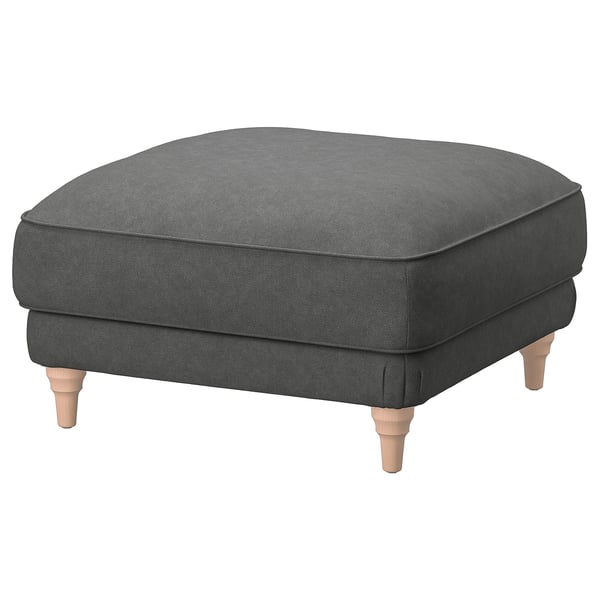 ESSEBODA footstool, Tallmyra/medium grey birch, 77x12x77 cm