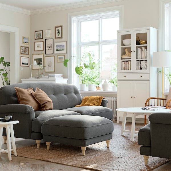 Ikea ESSEBODA - Footstool, Tallmyra/Smoke Birch Grey ,