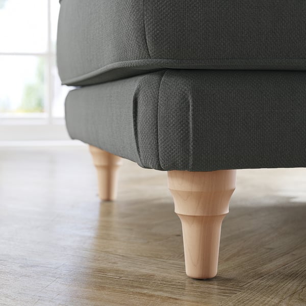 ESSEBODA footstool, Tallmyra/medium grey birch, 77x12x77 cm