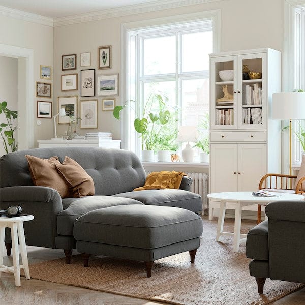 Ikea ESSEBODA - Footstool, Tallmyra smoke grey/brown ,