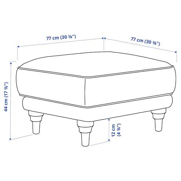 Ikea ESSEBODA - Footstool, Tallmyra smoke grey/brown ,