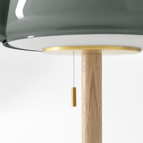 EVEDAL table lamp, marble/grey, 28 cm
