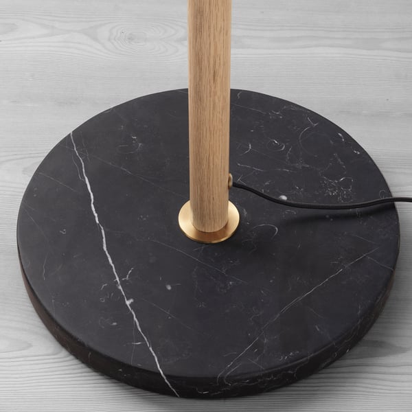 EVEDAL floor lamp, marble/grey, 41 cm