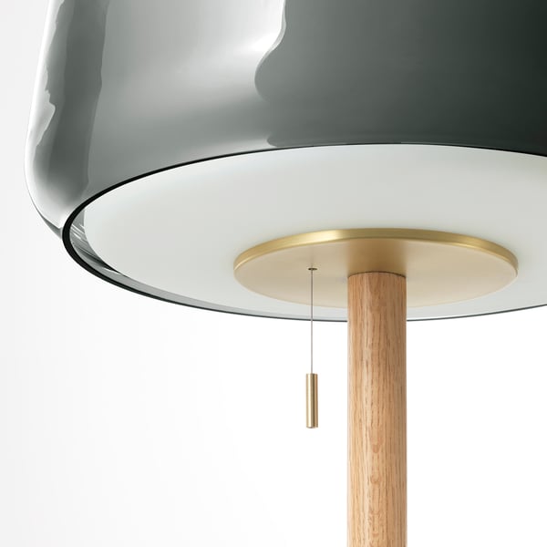 EVEDAL floor lamp, marble/grey, 41 cm