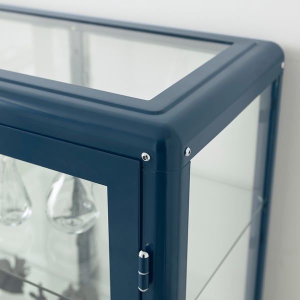FABRIKÖR glass-door cabinet, black-blue, 81x113 cm