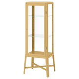 FABRIKÖR glass-door cabinet, dark yellow, 57x150 cm