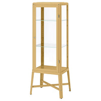 FABRIKÖR glass-door cabinet, dark yellow, 57x150 cm