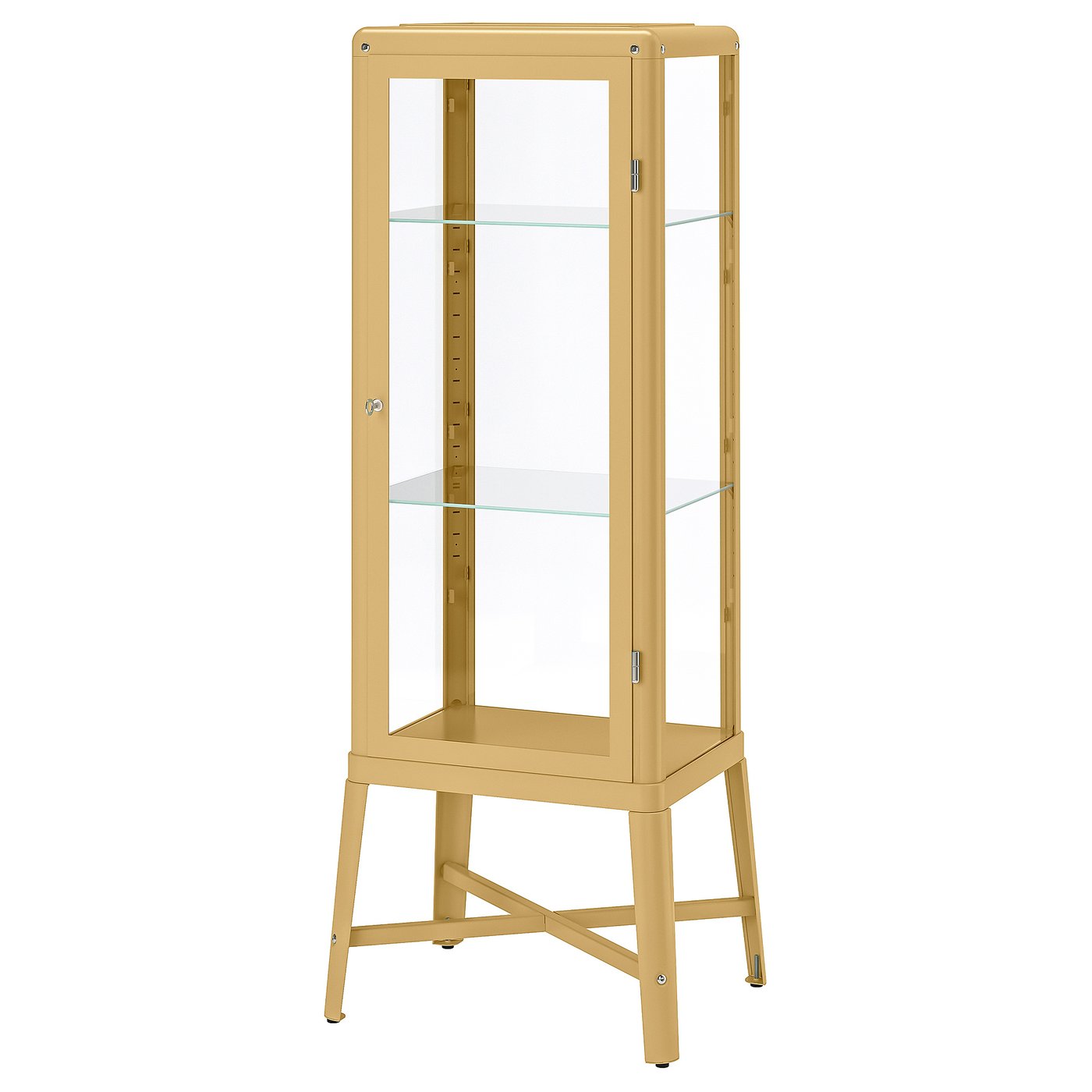 FABRIKÖR glass-door cabinet, dark yellow, 57x150 cm