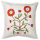 FACELIOR cushion cover, white/embroidery dark orange, 50x50 cm