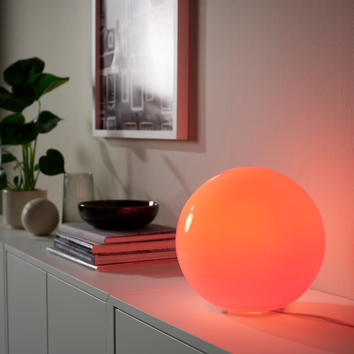 FADO / KAJPLATS table lamp with light bulb, smart colour and white spectrum, 25 cm