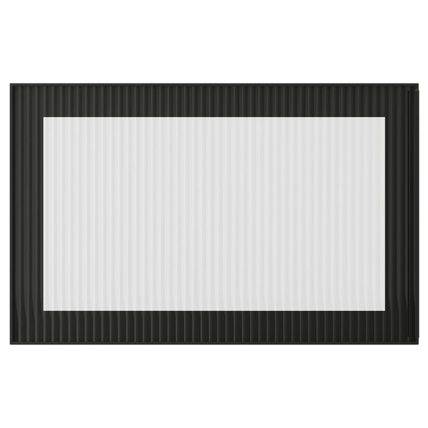 FÄLLSVIK glass door, anthracite/reeded glass, 60x38 cm