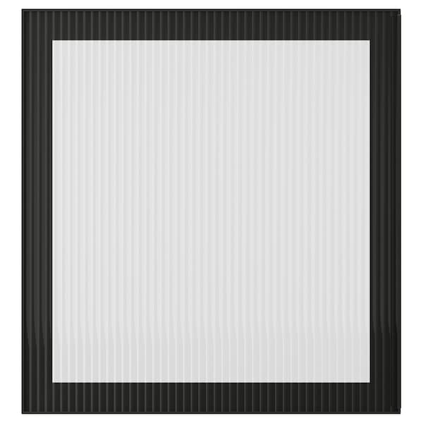 FÄLLSVIK - Glass door, anthracite/reeded glass, 60x64 cm