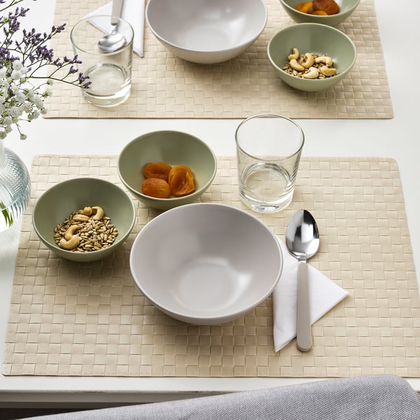 FÄRGKLAR bowl, matt light grey, 16 cm, 4 pack