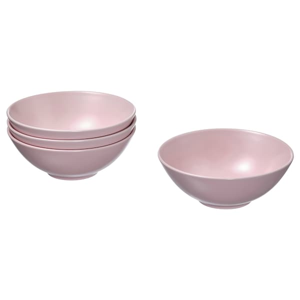 FÄRGKLAR - Bowl, matt light pink, 16 cm price include 4 pieces