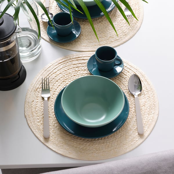 FÄRGKLAR - Bowl, matt light turquoise, 16 cm