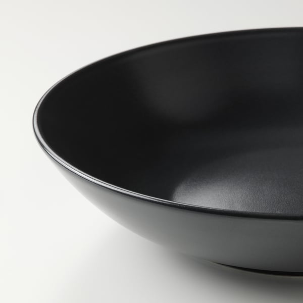 FÄRGKLAR deep plate, matt dark grey, 23 cm, 4 pack
