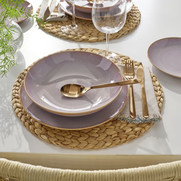 FÄRGKLAR deep plate, light pink, 23 cm