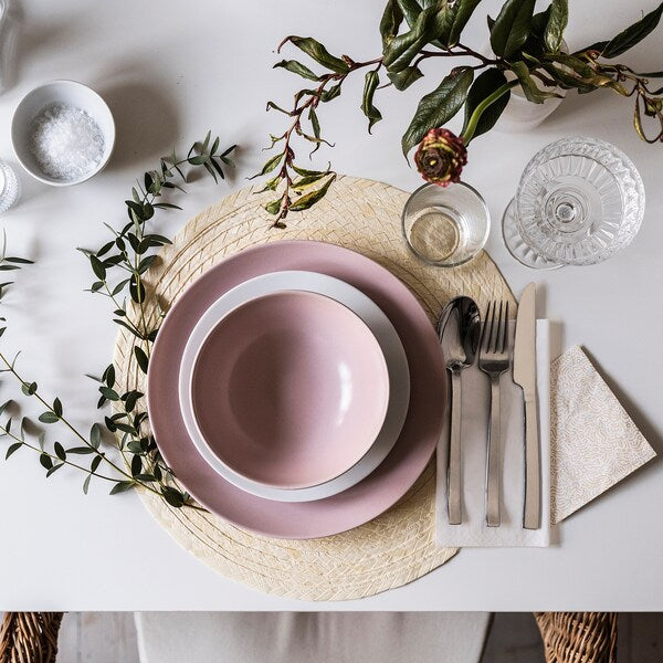 FÄRGKLAR - Side plate, matt light pink, 20 cm price include 4 pieces