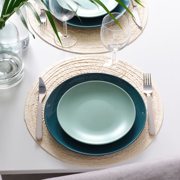 FÄRGKLAR side plate, matt light turquoise, 20 cm, 4 pack