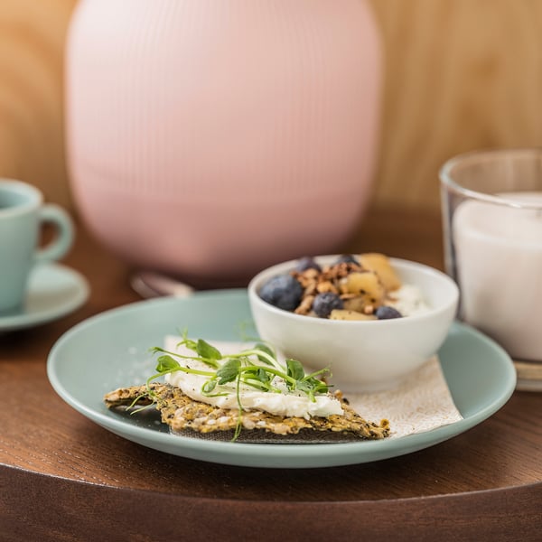 FÄRGKLAR side plate, matt light turquoise, 20 cm, 4 pack