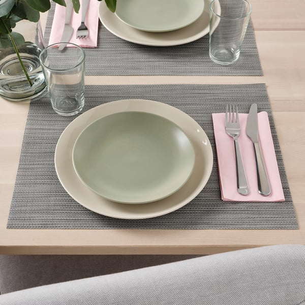FÄRGKLAR side plate, matt green, 20 cm, 4 pack