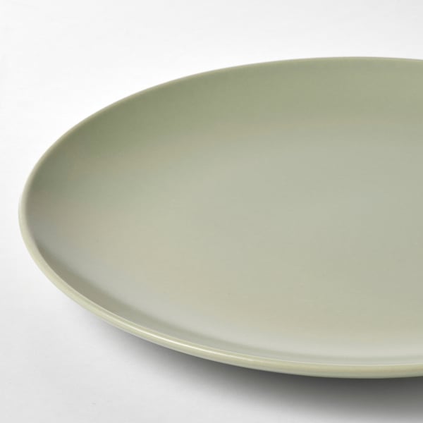 FÄRGKLAR plate, matt green, 26 cm, 4 pack