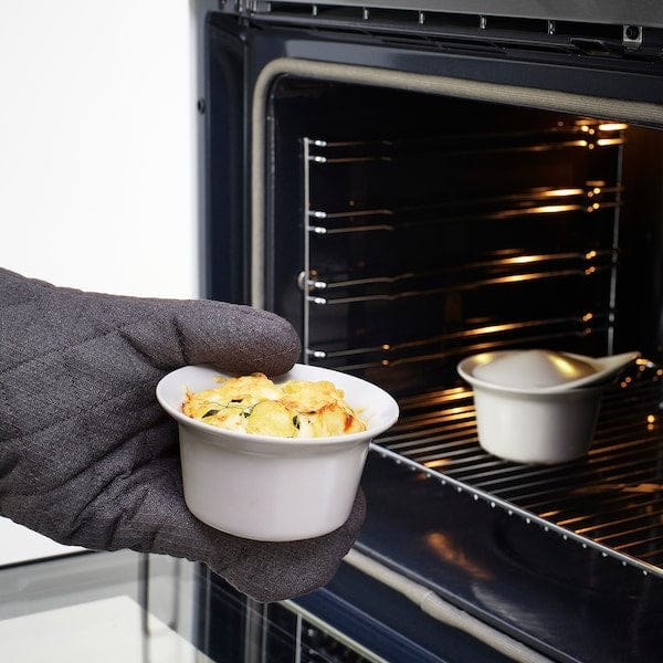 Ikea FÄRGKLAR - Oven/serving dish with lid, matt light grey, 0.2 l