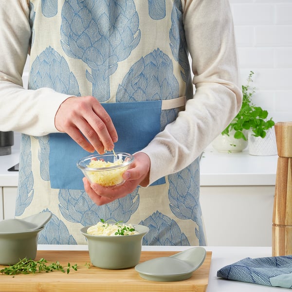 FÄRGKLAR oven/serving dish with lid, matt light green, 0.2 l, 2 pack