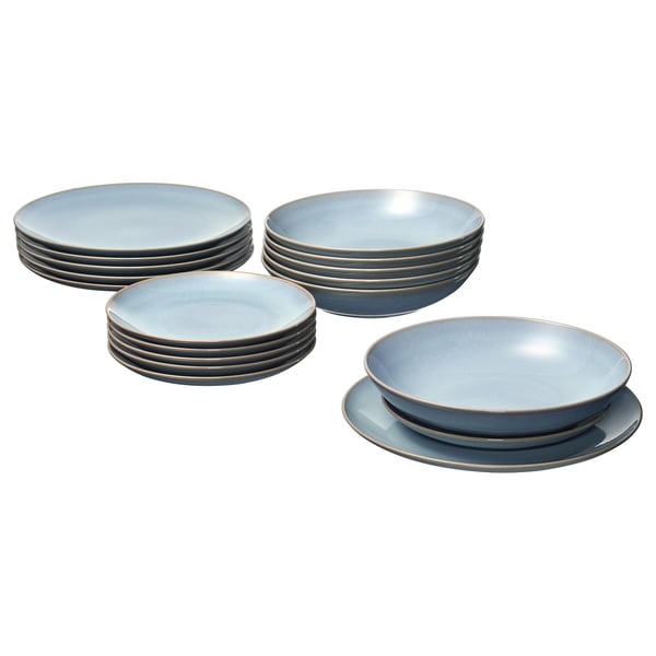 FÄRGKLAR 18-piece service, light blue