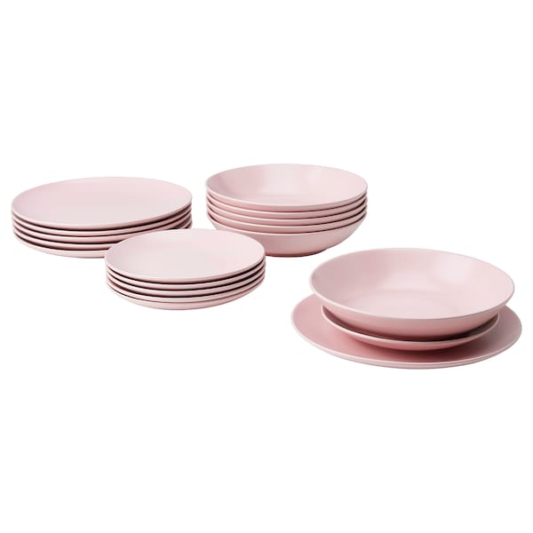 FÄRGKLAR - Service 18 pieces, matt pale pink ,