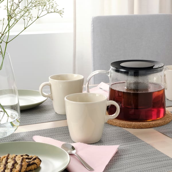 FÄRGKLAR mug, glossy beige, 37 cl