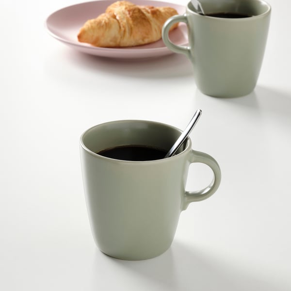 FÄRGKLAR mug, matt green, 37 cl