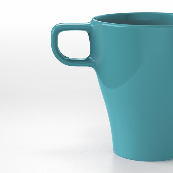 FÄRGRIK mug, turquoise, 25 cl